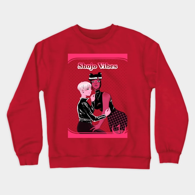 Shojo Vibes Manga Cover (Pink) Crewneck Sweatshirt by samiaselene